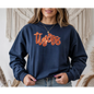 Tigers Orange Sequin Patch Game Day Crewneck Sweatshirt